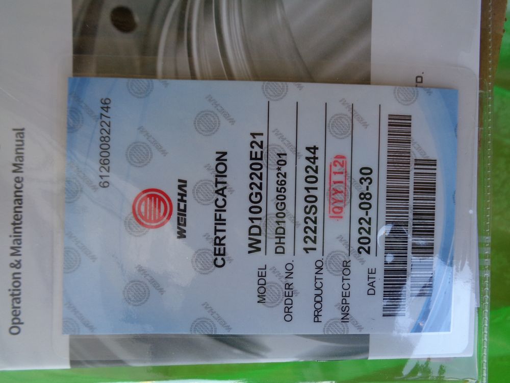 Двигатель в сборе WD10G220E21 DHD10G0562*01